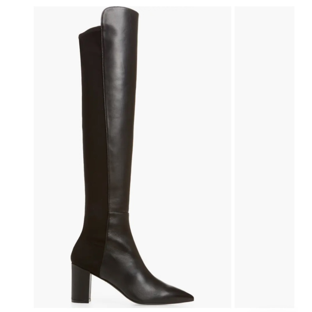 STUART WEITZMAN‎  LINSI OVER THE KNEE BOOT IN BLACK OFF SIZE L-10 R-9.5 - Picture 4 of 11